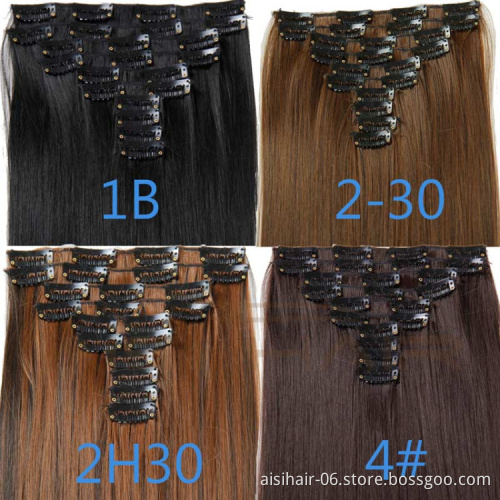 Well Priced mix color synthetic clip in hair extension